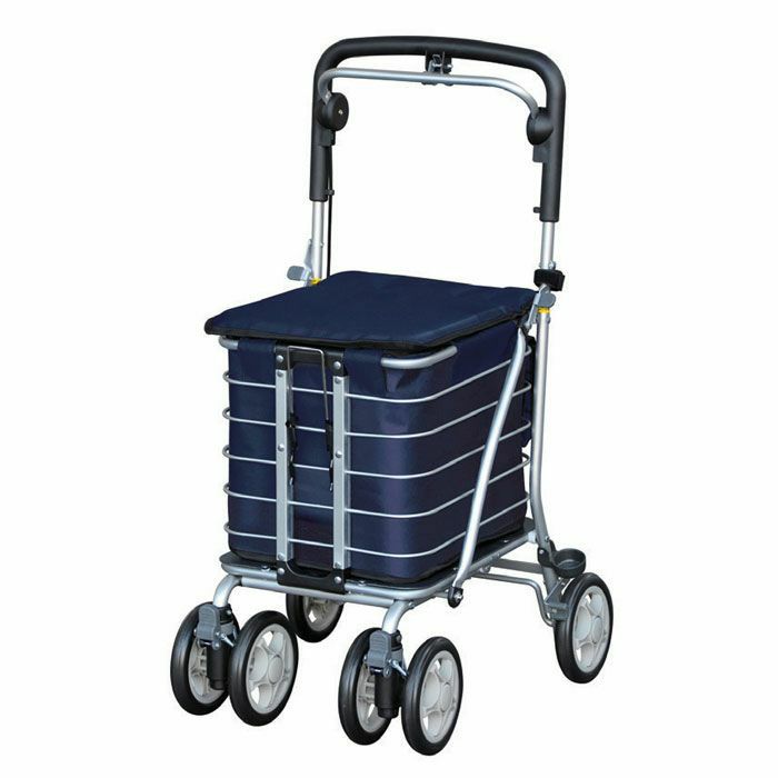 値下げ❗美品　ユーバ産業　アルミワイヤーカート 20kg 最大積載　ブルー Amazon | ユーバ産業 シルバーカー アルミワイヤーカート