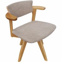 腰にやさしい座面回転イス　Awaza（アワザ）LDR ナラ材・047R-N布張1 ダイニングチェア