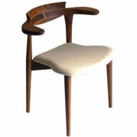 腰にやさしいイス　Awaza（アワザ）2ウォールナット材・024-W布張3 ダイニングチェア