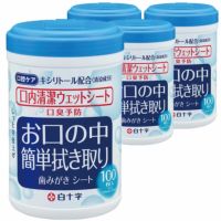 口内清潔ウェットシート 100枚入りボトルタイプ 4個セット