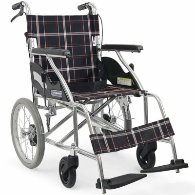 非課税】アルミ製標準車椅子 KV16-40SB ハイポリマータイヤ 介助用
