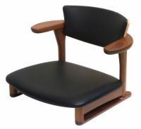 腰にやさしいイス　Awaza（アワザ）LD 低座椅子 050W-L ウォールナット材 革張1