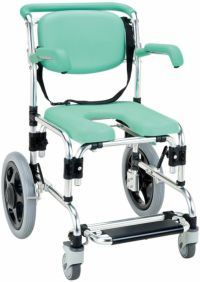 らくらく浴用キャリー 肘掛はねあげ式 パーキング付 YC-70GR シャワーキャリー・お風呂用車椅子