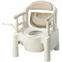 アロン化成・安寿 ポータブルトイレちびくまくんFX-CP 補高スペーサーなし 消臭消耗品・便座カバー付