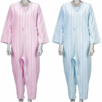 ソフトケアねまき　両開きファスナー 薄手タイプ 上下続き服（介護つなぎパジャマ）