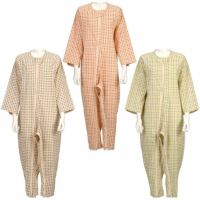 ソフトケアねまき　両開きファスナー スリーシーズン 上下続き服（介護つなぎパジャマ）