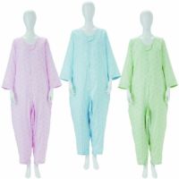 ソフトケアねまき　両開きファスナー スリーシーズン スナップボタンタイプ 上下続き服 介護つなぎパジャマ