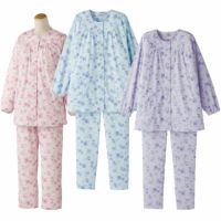 婦人ワンタッチパジャマ 通年介護パジャマ S～LLサイズ2枚セット 89266