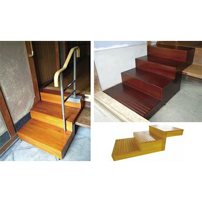 ウットリー木製玄関踏み台 1段 オーダーメイド・特注生産踏み台