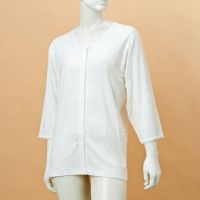婦人ガーゼのびのびワンタッチ肌着 7分袖ホック付き（GZ6F） 2枚組
