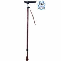 伸縮ジョイントレザーステッキ 伸縮杖細首タイプ 長さ66～96.5　対応身長128～189cm