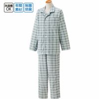 紳士 ワンタッチテープ+フルオープンパジャマ 通年 2枚セット 38717 介護パジャマ