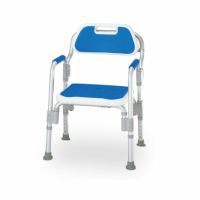 折りたたみ式シャワーチェアー フラット型 HS2110 背もたれひじ掛け付き