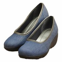 婦人用靴 スアシスフィール SF1 ストレッチデニムパンプス 外反母趾対応 両足販売