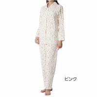 婦人楽らくパジャマ 花柄 No905 袖口丸形マジック付き 通年用