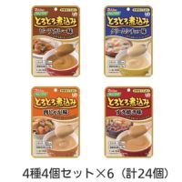 やさしくラクケア とろとろ煮込みのレトルト総菜シリーズ かまなくてよい 4種4個セット×6（計24個） 介護食