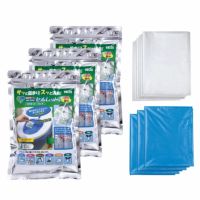 非常用トイレ セルレット S-108F 108回分セット（凝固・脱臭剤×108個、トイレ袋×108枚、透明袋×6枚）