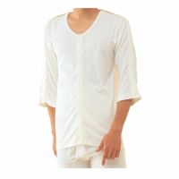 前開き両肩腕開き7分袖シャツ 紳士用 No.7 丸型マジック 2着セット