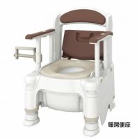 安寿 ポータブルトイレFX-30S（側面ガードなし） らくゾウくん 暖房便座