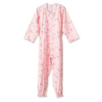 抗菌 介護つなぎ服(前開き) LLサイズ フットマーク(403420) 通年 介護パジャマ 上下続き服 フックロック式