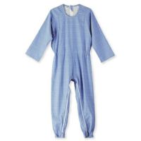 抗菌 介護つなぎ服(背開き) LLサイズ フットマーク(403421) 通年 介護パジャマ 上下続き服 フックロック式