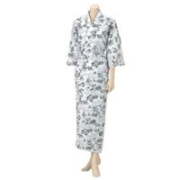 婦人用 綿100% 二重 ガーゼねまき(403415) M･Lサイズ フットマーク 介護パジャマ･浴衣 検診着 入院着 検査着